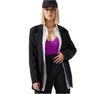 ATHLETA Blazer Jacket Endless Office Work Career Travel Black size 10